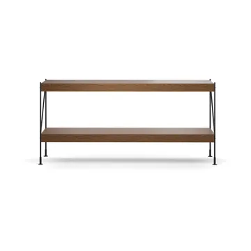 Zet hyllesystem - oak dark stained, 1 x 2, black steel base - Audo Copenhagen