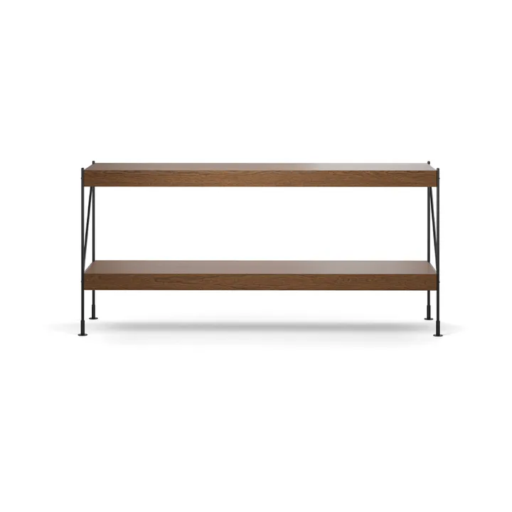 Zet hyllesystem - oak dark stained, 1 x 2, black steel base - Audo Copenhagen