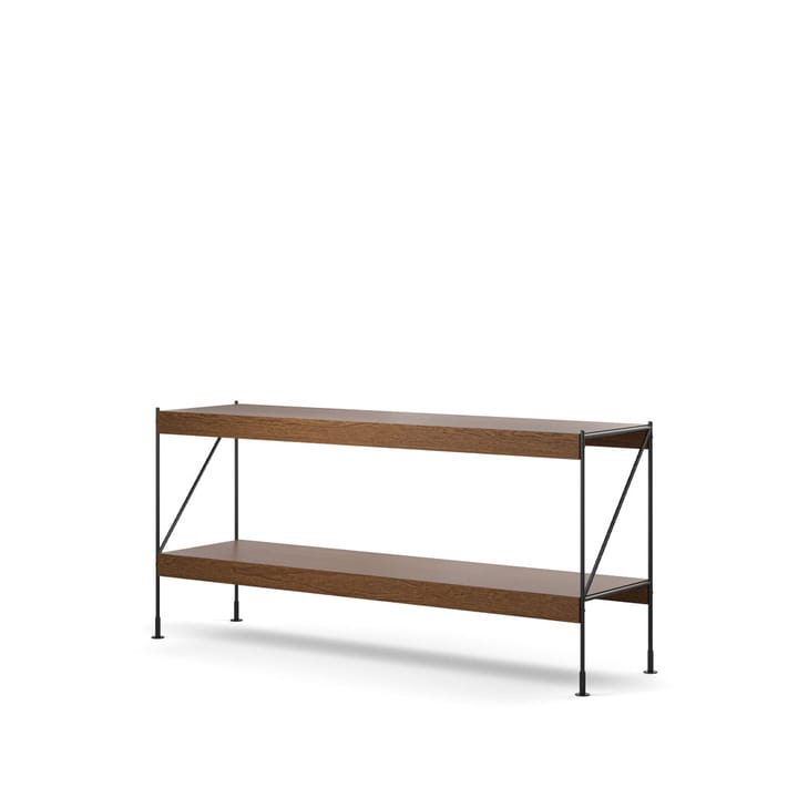 Zet hyllesystem, oak dark stained, 1 x 2, black steel base Audo Copenhagen