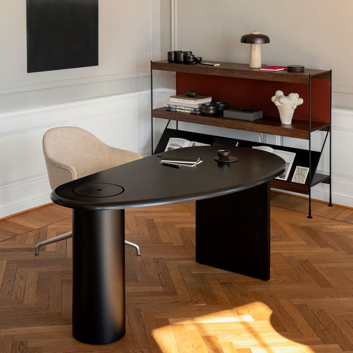 Zet hyllesystem - oak dark stained, 1 x 2, black steel base - Audo Copenhagen