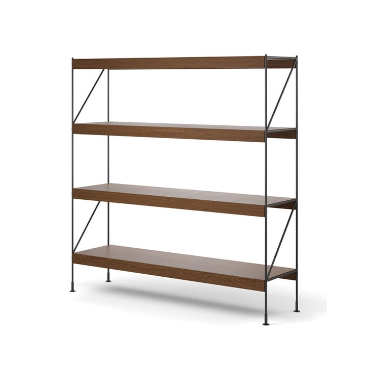 Zet hyllesystem, oak dark stained, 1 x 4, black steel base Audo Copenhagen