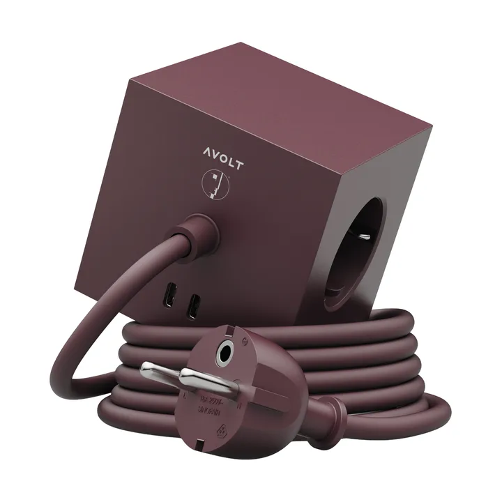 AVOLT x Bauhaus-Archiv Square 1 grenuttak USB-C - Mulberry Red - Avolt