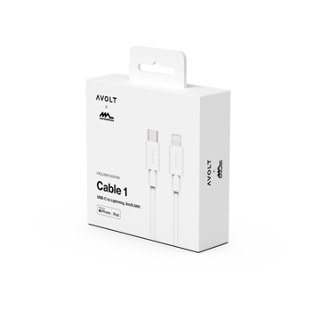 Cable 1 USB C til Lightning ladekabel 2m - White Martinelli Luce Edition - Avolt
