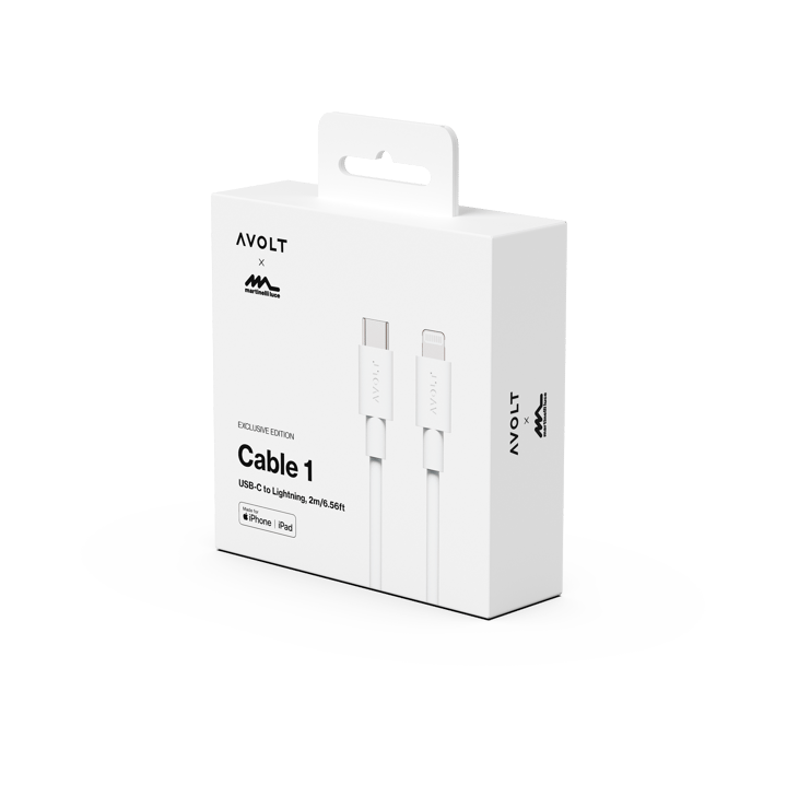 Cable 1 USB C til Lightning ladekabel 2m, White Martinelli Luce Edition Avolt