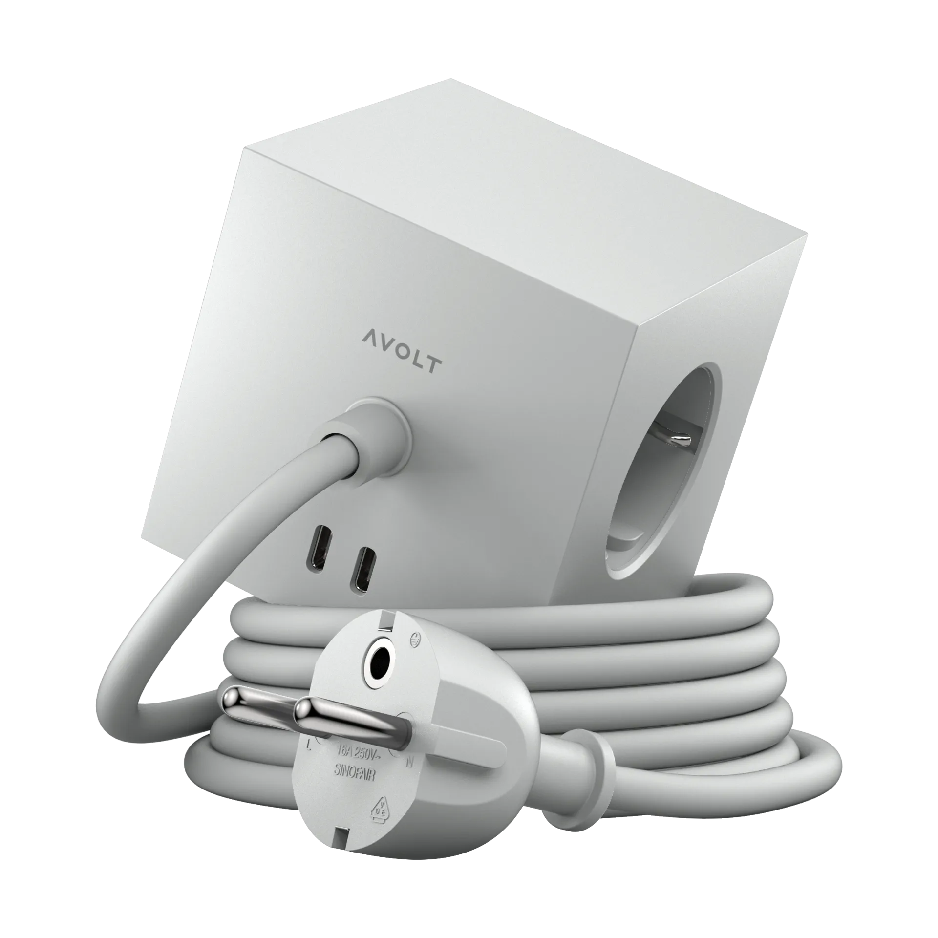 Square 1 grenuttak USB-C 30W 1,8 m, Gotland gray Avolt