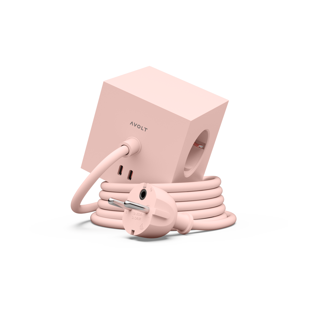 Avolt Square 1 grenuttak USB-C 30W 1,8 m New Pink | Skandinavisk Design | Øvrig lampetilbehør | Rosa