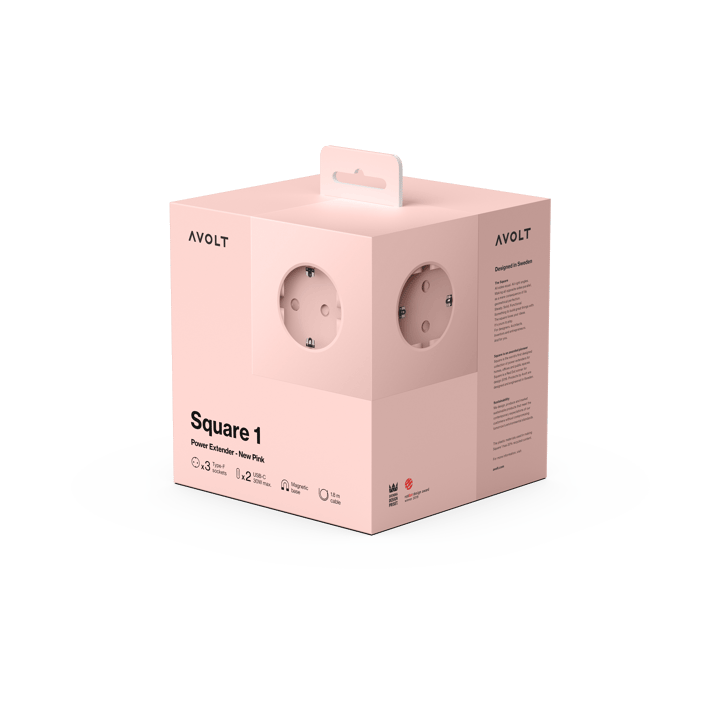 Square 1 grenuttak USB-C 30W 1,8 m, New Pink Avolt