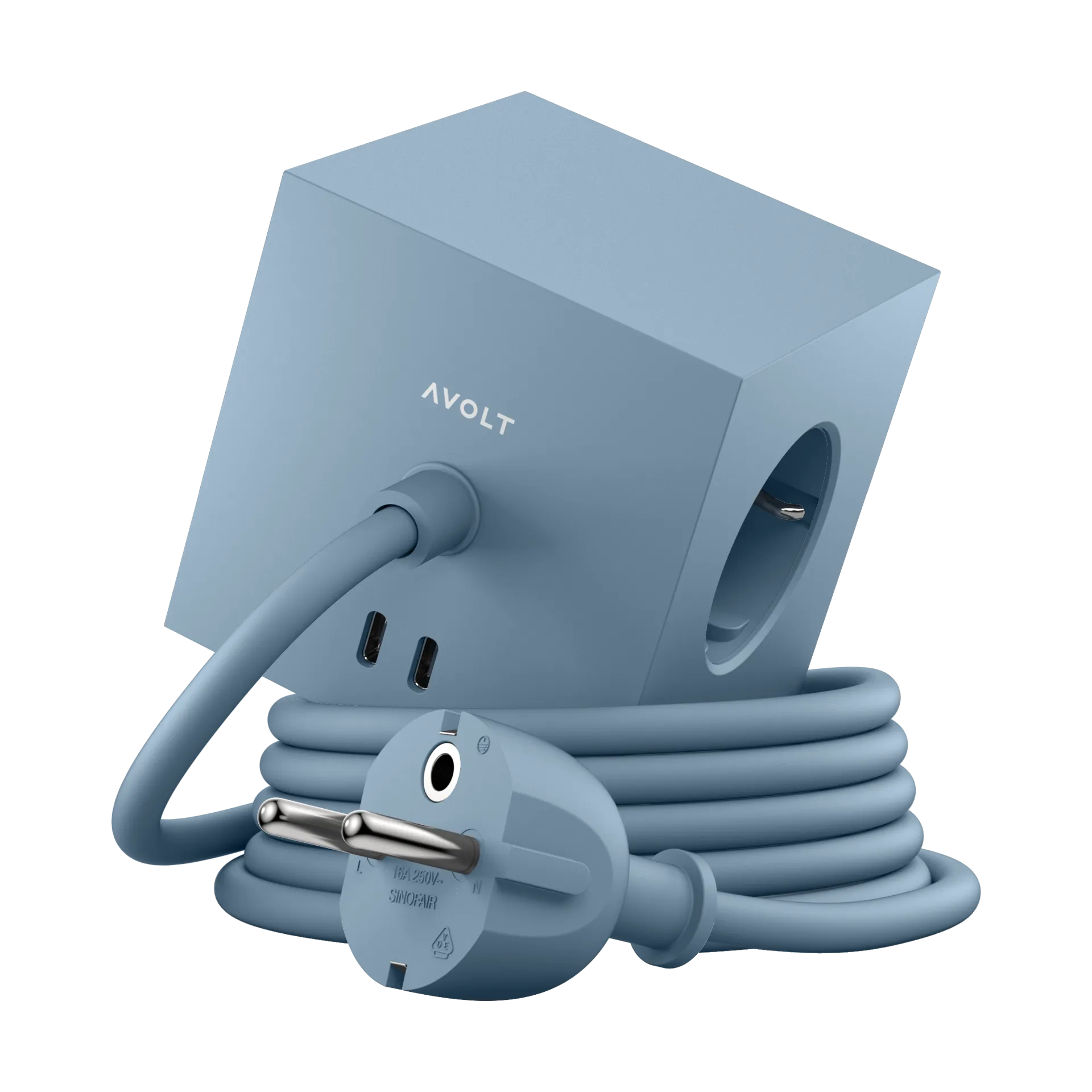 Square 1 grenuttak USB-C 30W 1,8 m, Shark blue Avolt