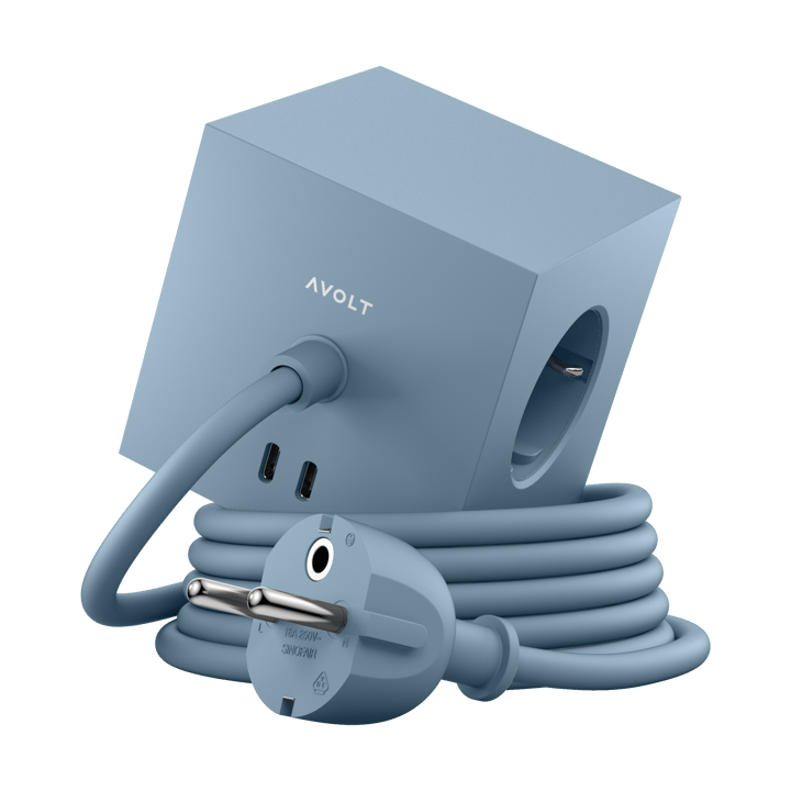 Square 1 grenuttak USB-C 30W 1,8 m - Shark blue - Avolt