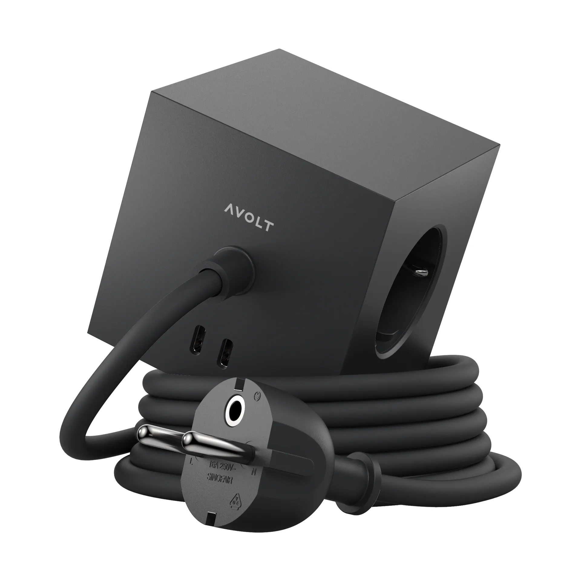 Square 1 grenuttak USB-C 30W 1,8 m, Stockholm black Avolt