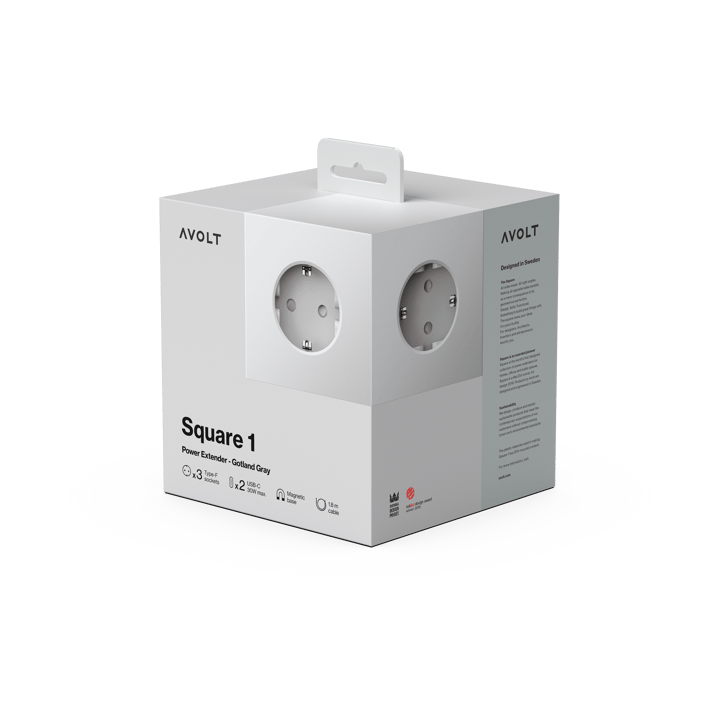 Square 1 grenuttak USB-C 30W 3 m, Gotland Gray Avolt