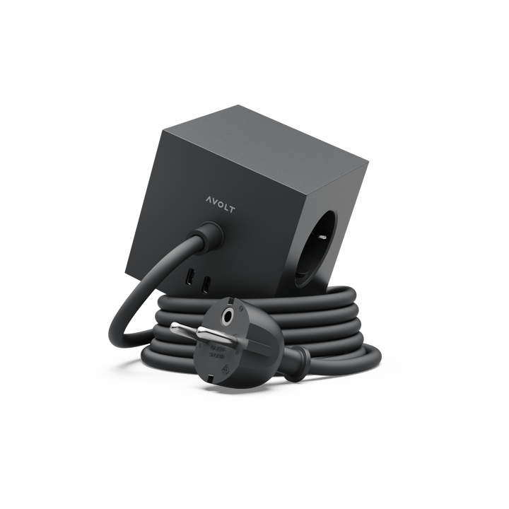 Square 1 grenuttak USB-C 30W 3 m - Stockholm Black - Avolt