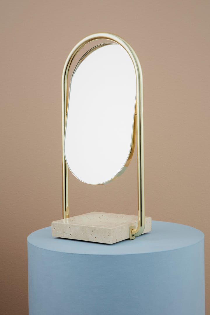 ANGUI bordspeil 17,2 x 35 cm, Gold/Travertine AYTM