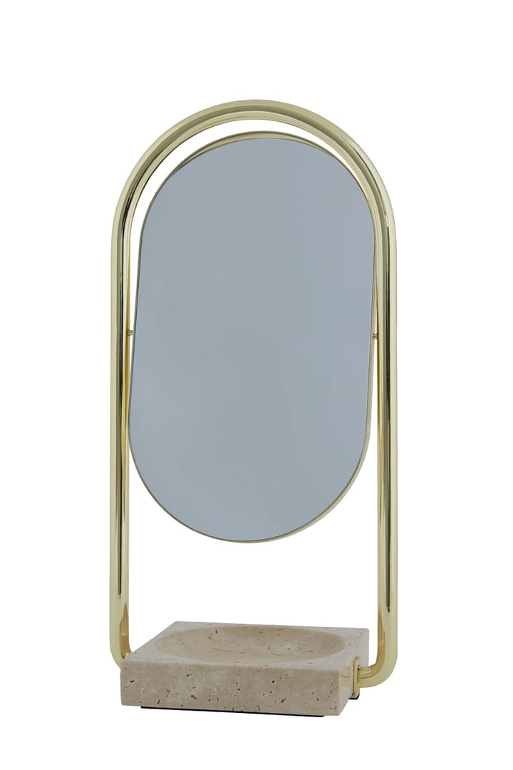 ANGUI bordspeil 17,2 x 35 cm, Gold/Travertine AYTM