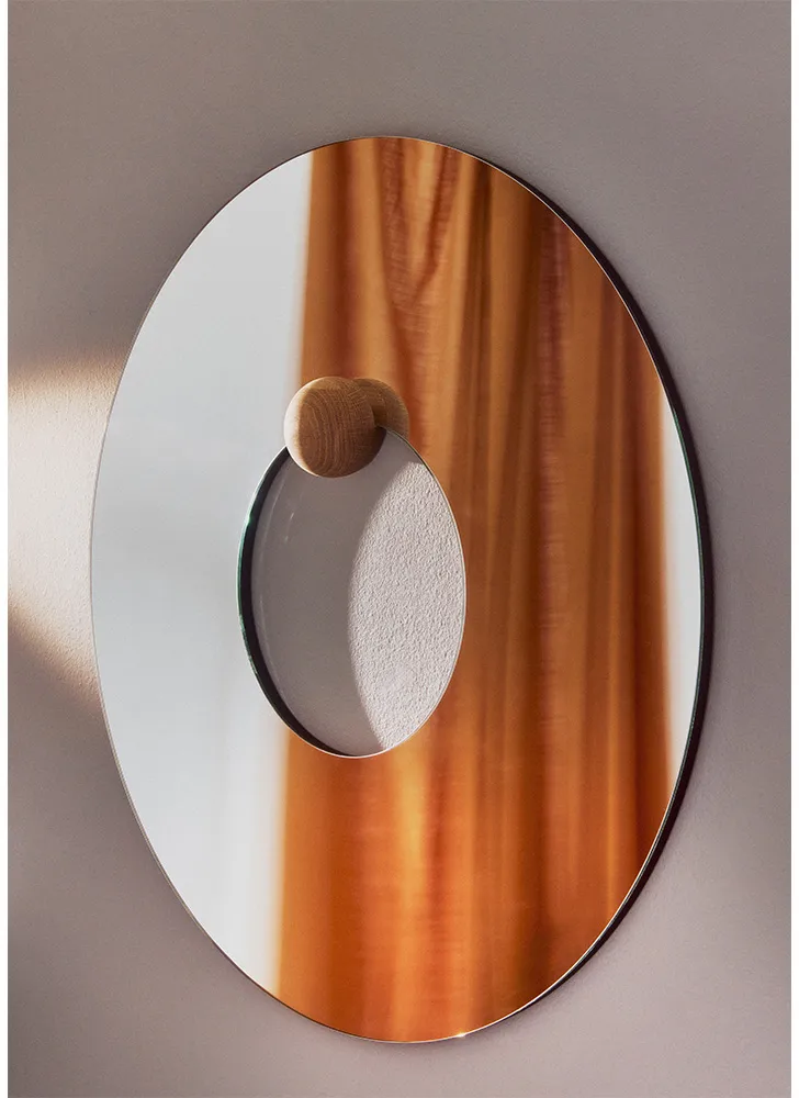 Castellum veggspeil Ø80 cm, Clear-oiled oak AYTM