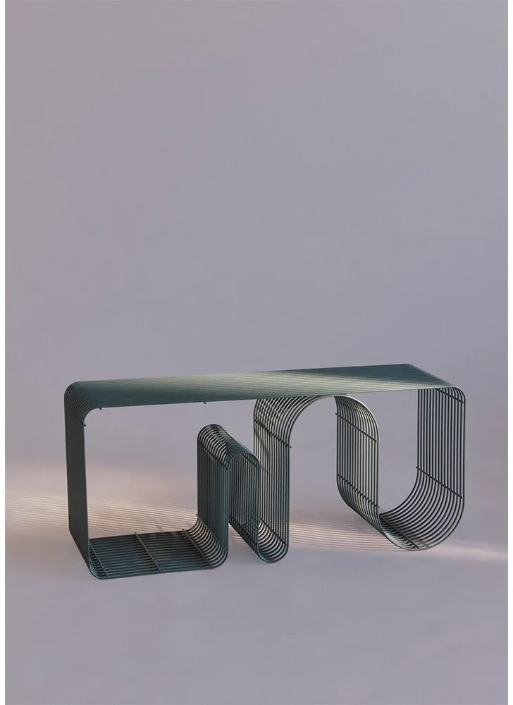 Curva sittebenk 100 cm, Dusty blue AYTM