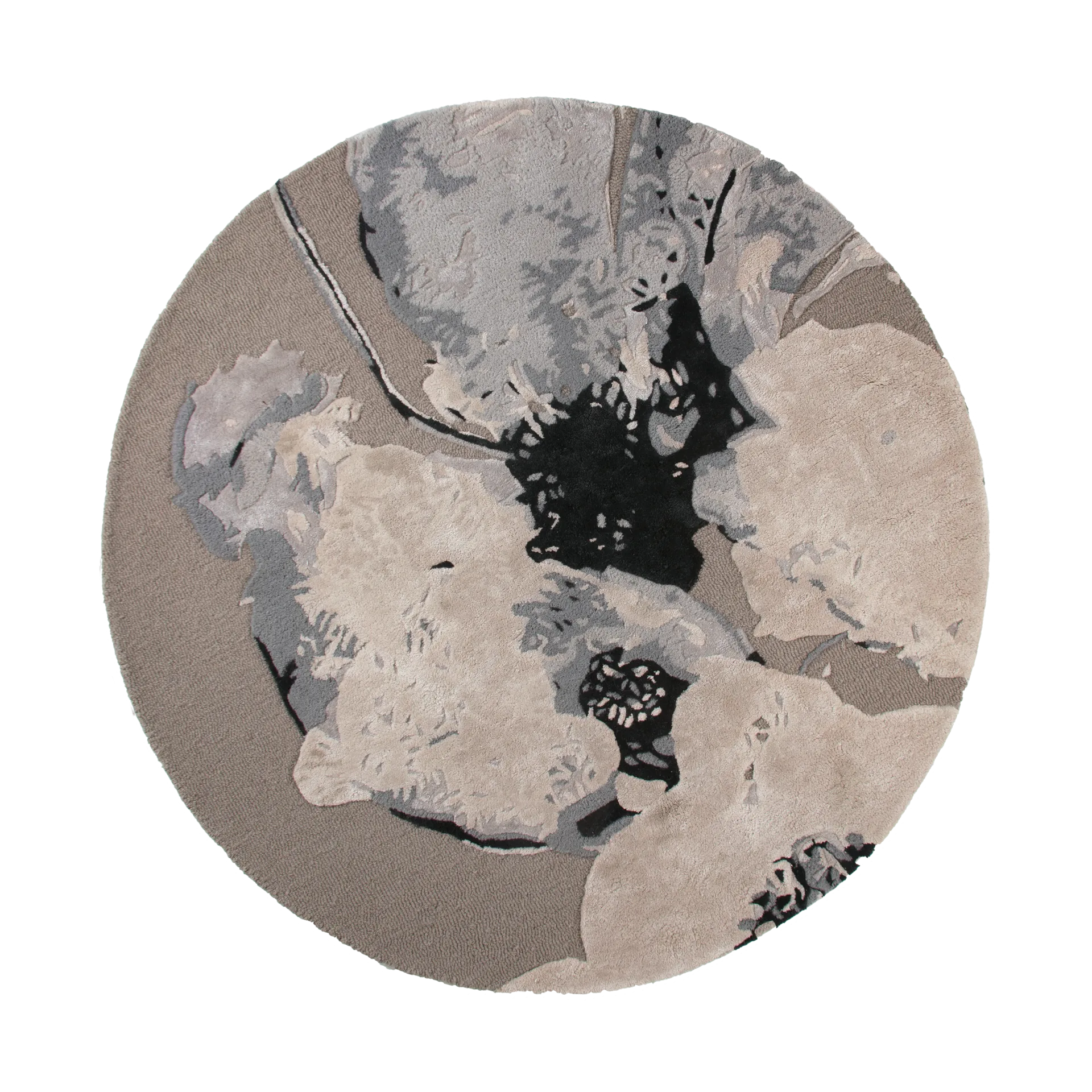 Floreo teppe Ø130 cm, Grå-hvit AYTM