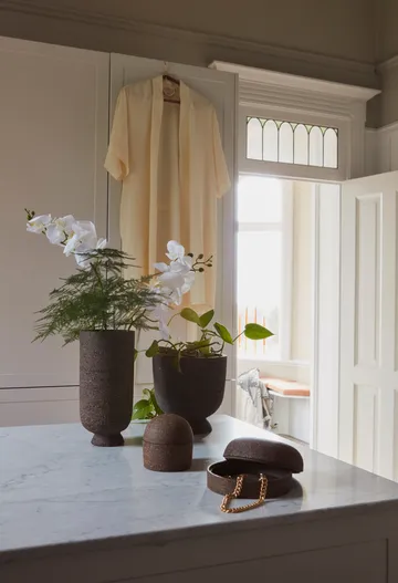 Terra oppbevaringsboks med lokk Ø 16 cm - Java brown - AYTM