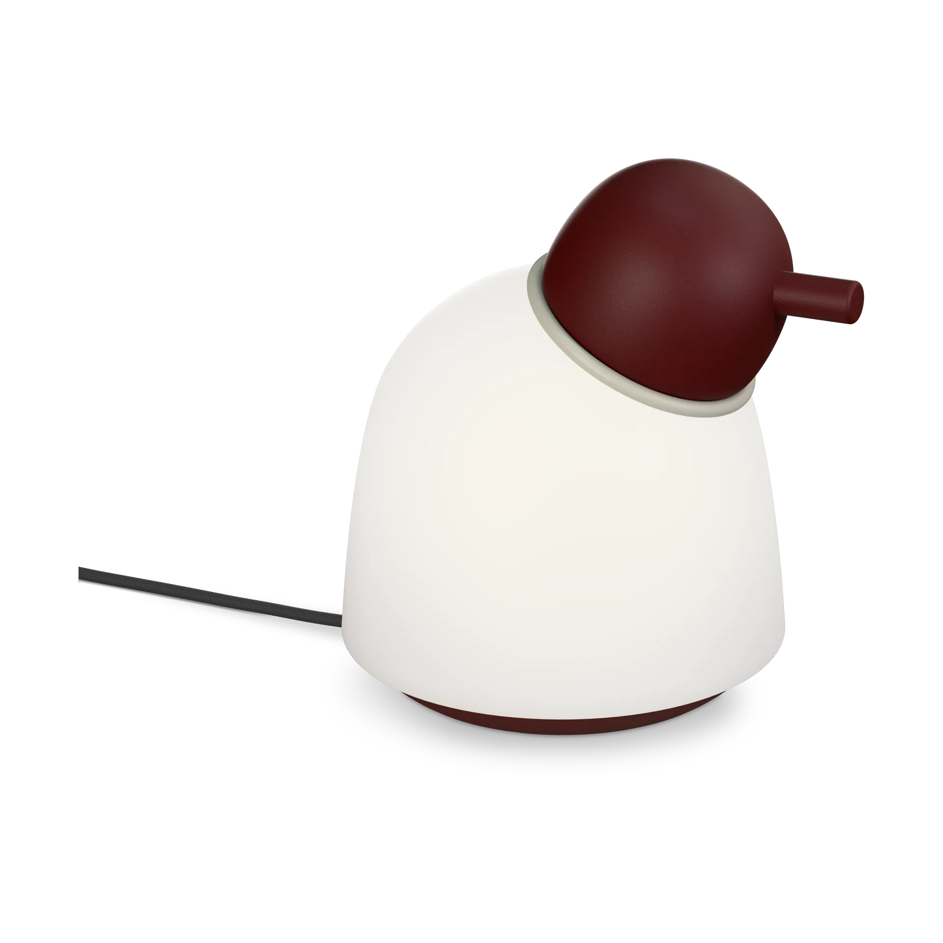 Bird bordlampe 21,5 cm, Mørkerød-sand-opalglass Belid