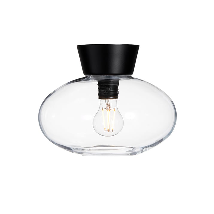 Bilde av Belid Bullo plafond klart glass Ø27 cm Mattsvart