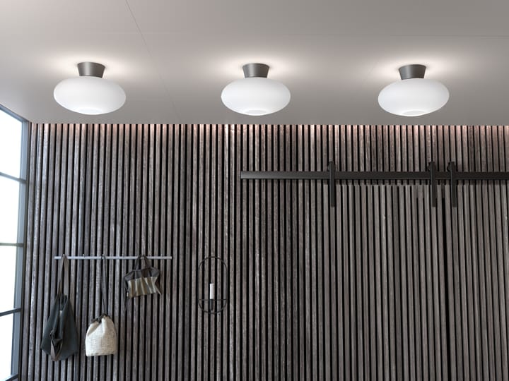 Bullo takplafond XL klart glass Ø 38 cm - Oksidgrå - Belid