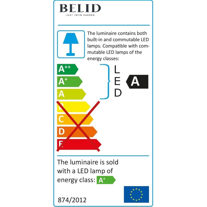 Cato Curved bordlampe for bordplate - Matt svart - Belid