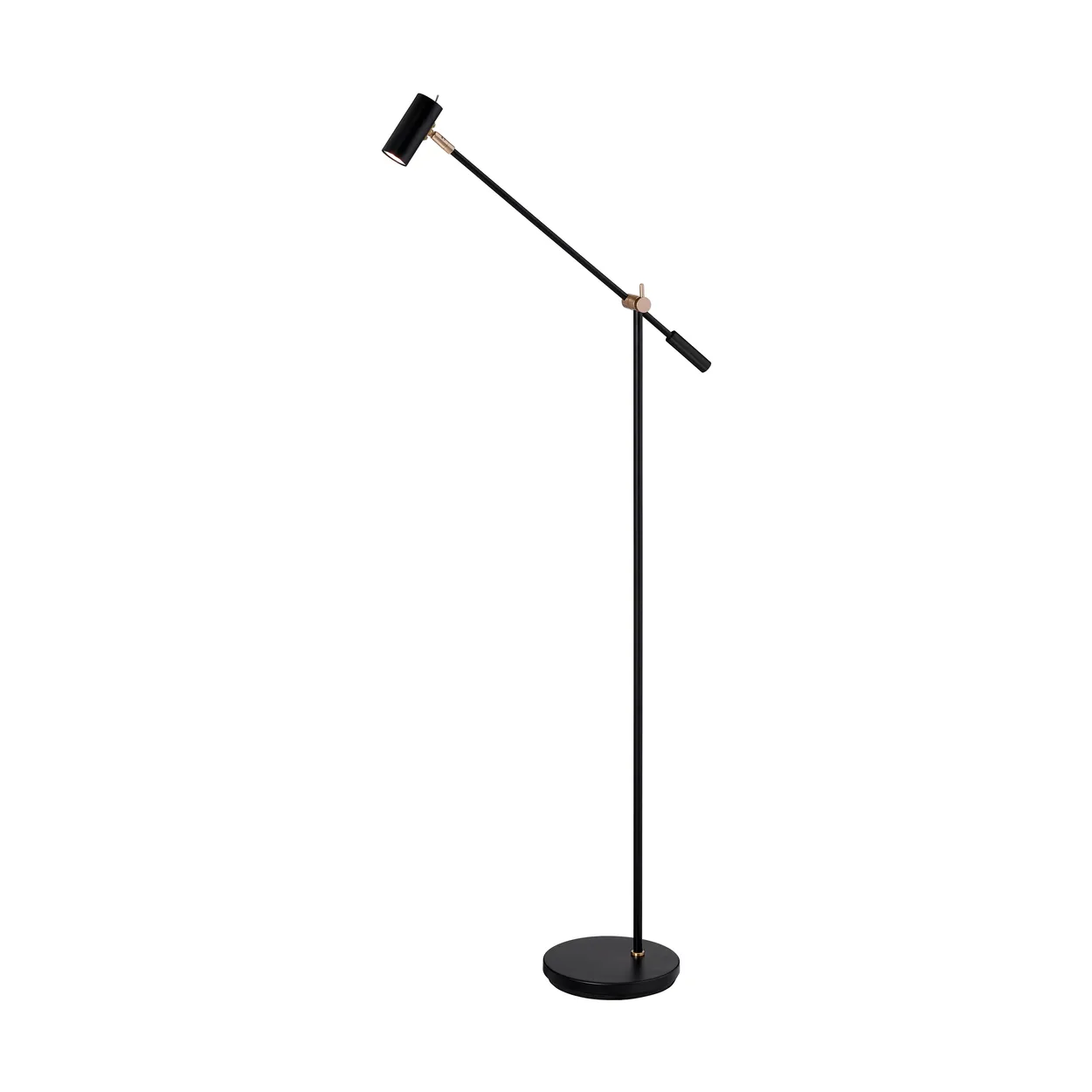 Belid Cato gulvlampe 134 cm Matt svart-messing | Skandinavisk Design | Gulvlamper | Svart