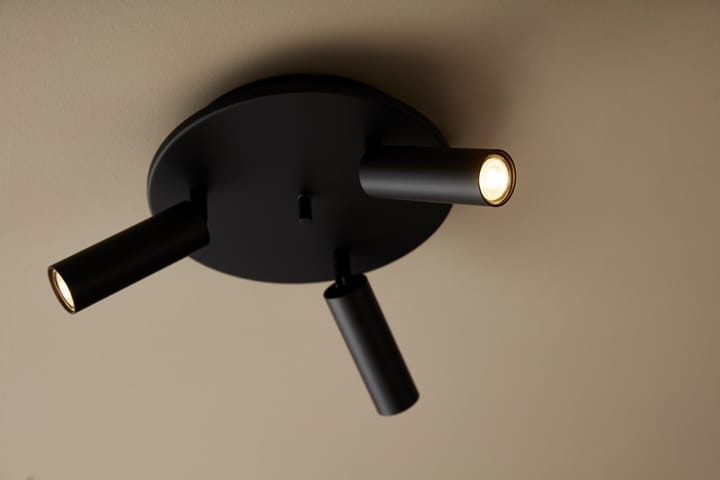 Cato Slim rund takspotlight 3, Matt svart-LED Belid