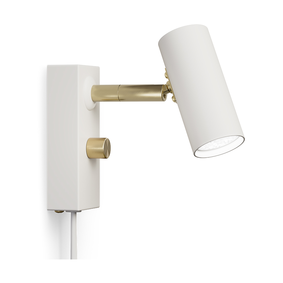 Bilde av Belid Cato vegglampe Matt hvit-blank messing