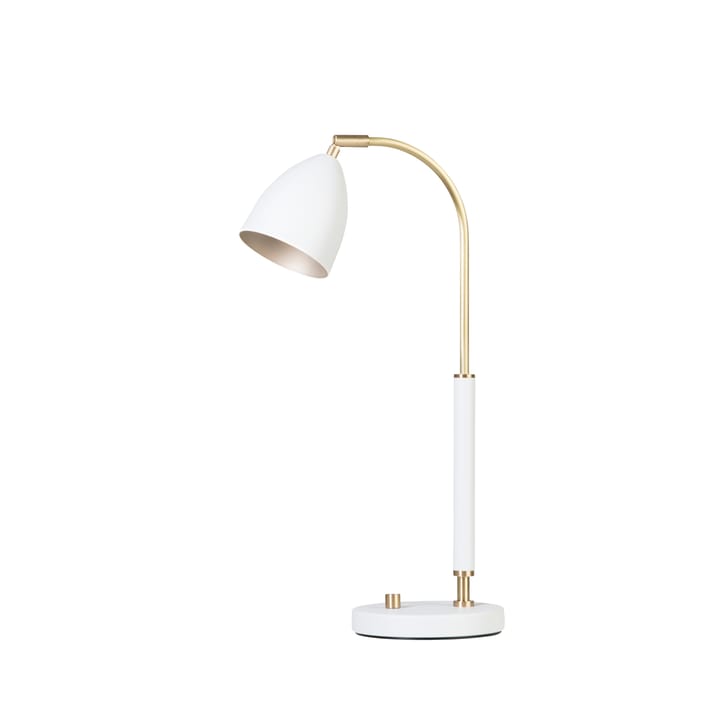 Deluxe bordlampe - hvit, messing - Belid