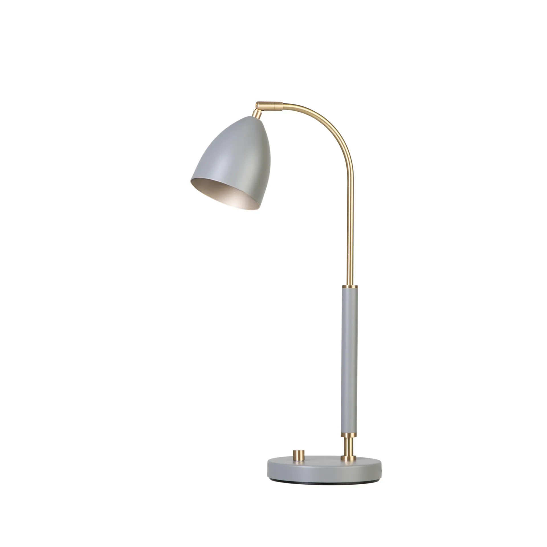 Deluxe bordlampe, varmgrå, messing Belid
