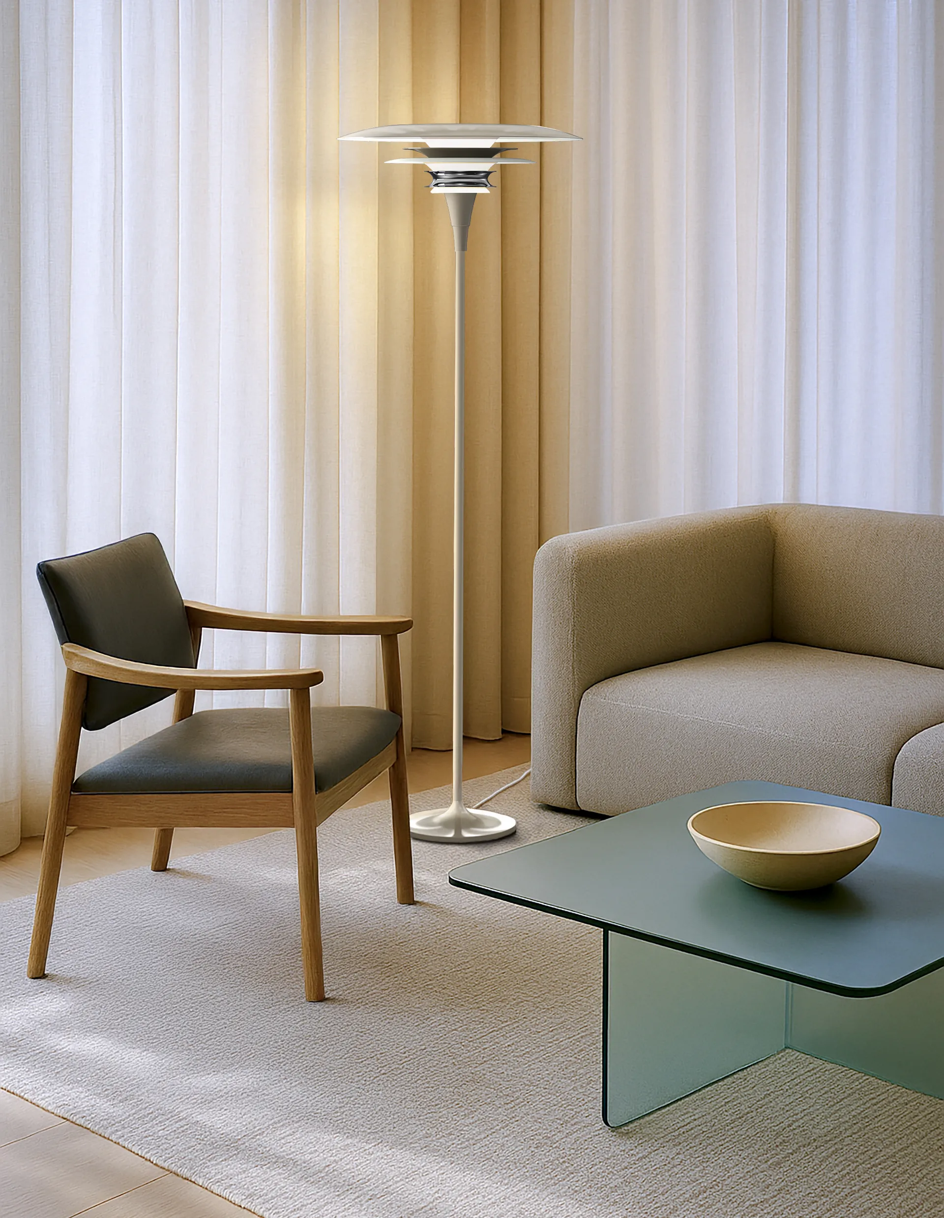 Diablo gulvlampe Ø50 cm, Soft greige Belid