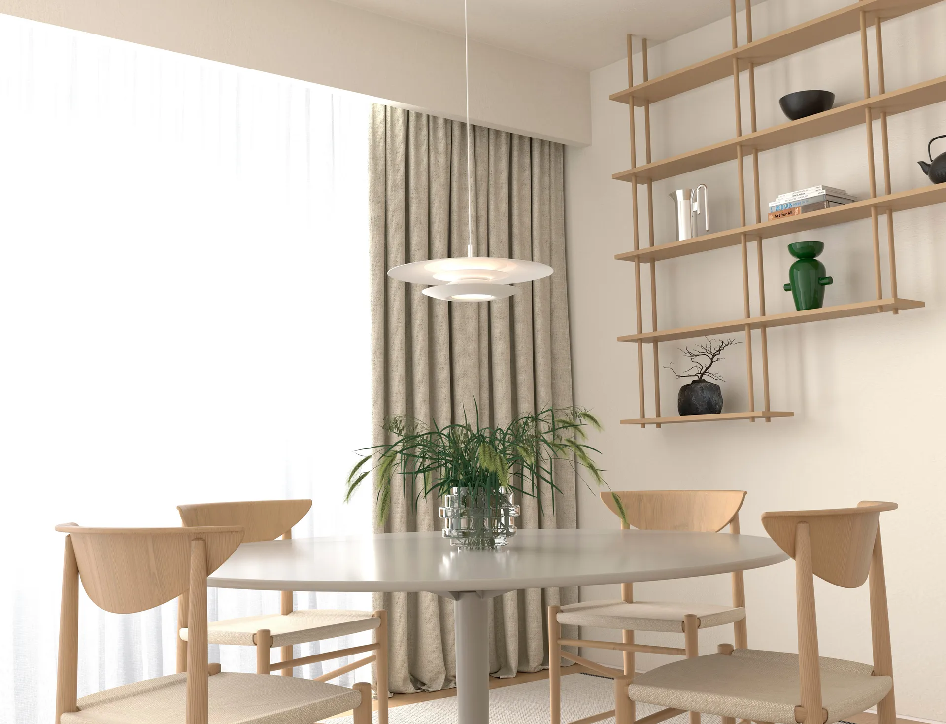 Eclipse takpendel Ø 43cm, hvit Belid