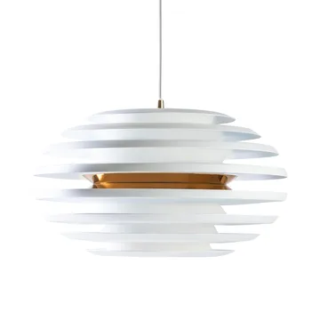 Ellipse taklampe - matt hvit, messing - Belid