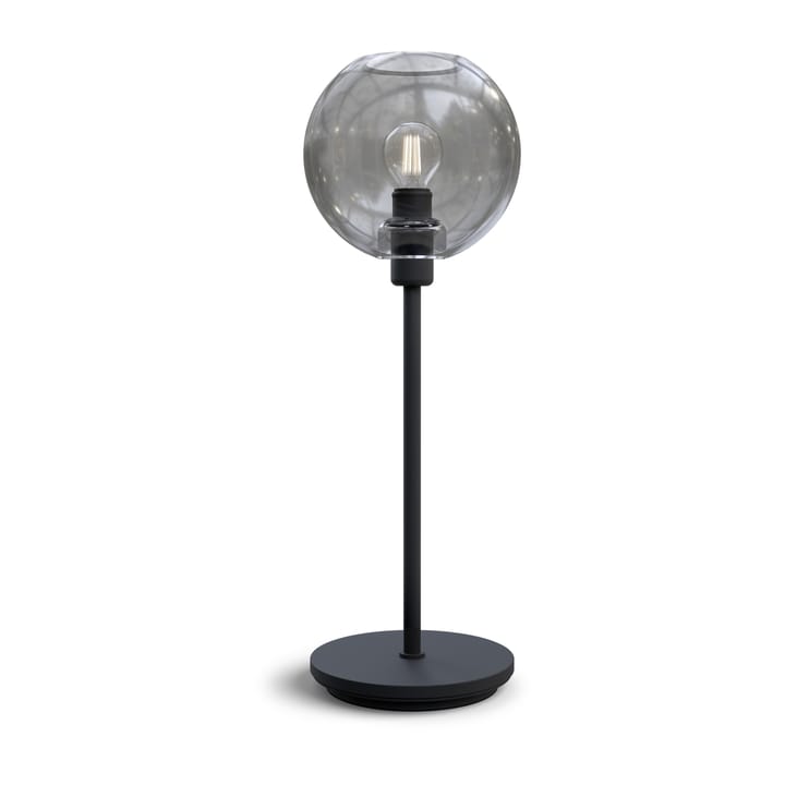 Gloria bordlampe 46 cm - Svart struktur-røykfarget glass - Belid