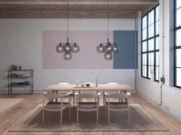 Gloria lysekrone Ø67 cm - Svart-røykfarget glass - Belid