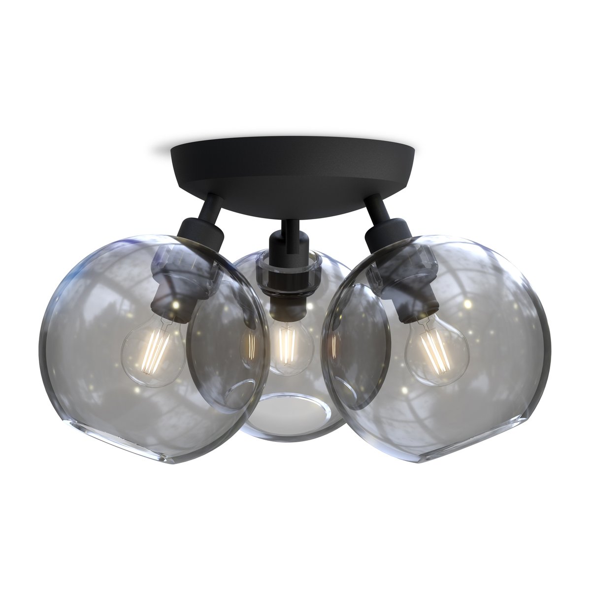 Bilde av Belid Gloria plafond Ø33 cm Svart-røykfarget glass