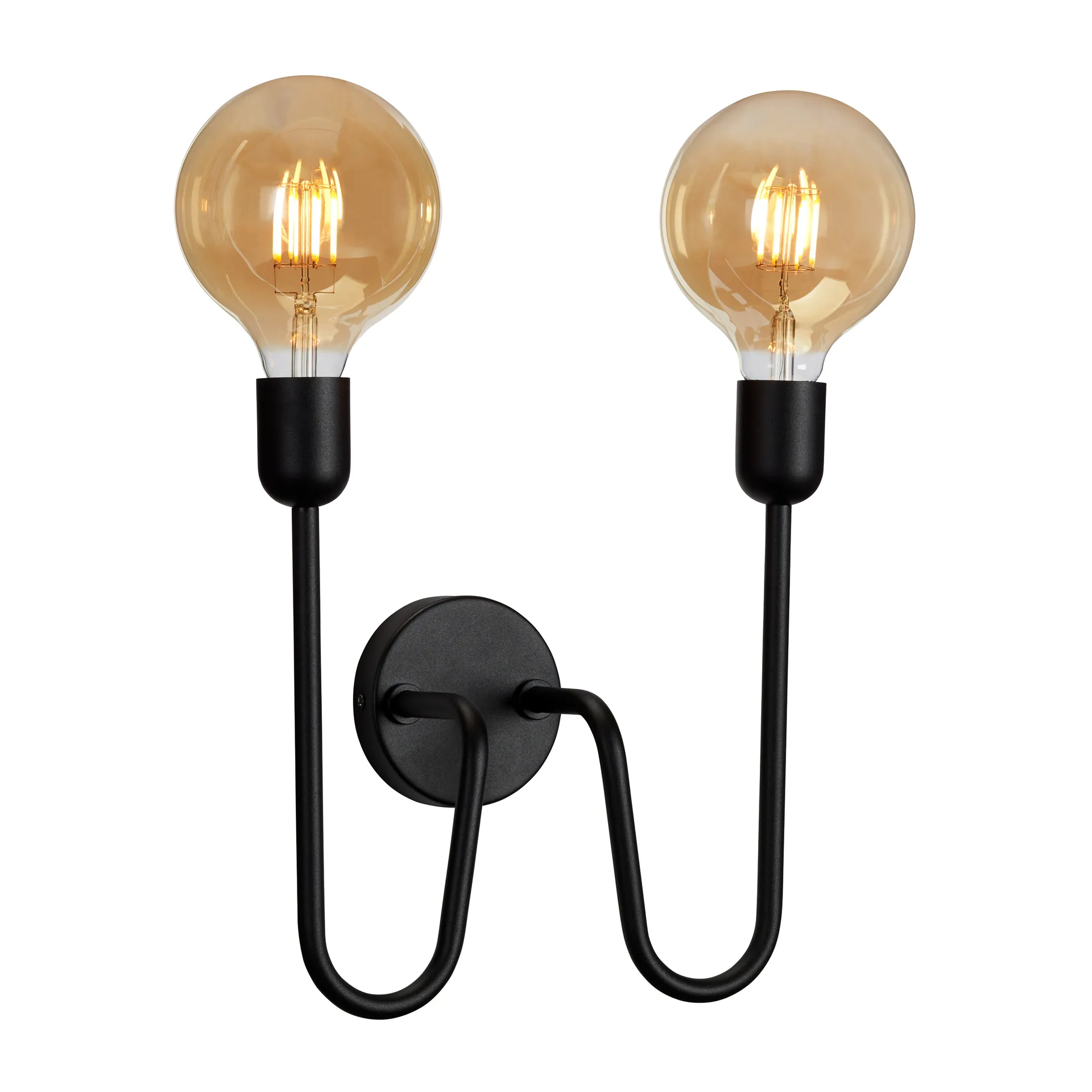 Regal Duo vegglampe stikkontakt, Svart Belid