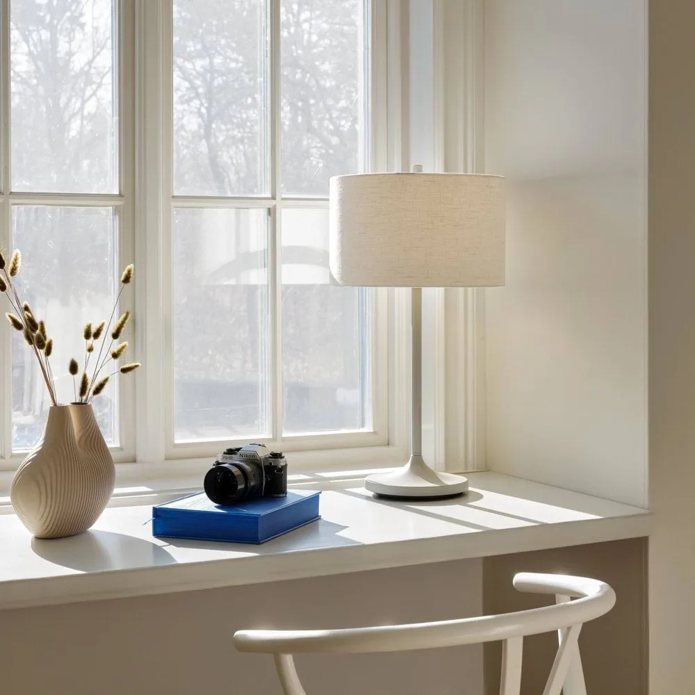 Soft bordlampe, Lin hvit-sand, Ø34x64 cm Belid
