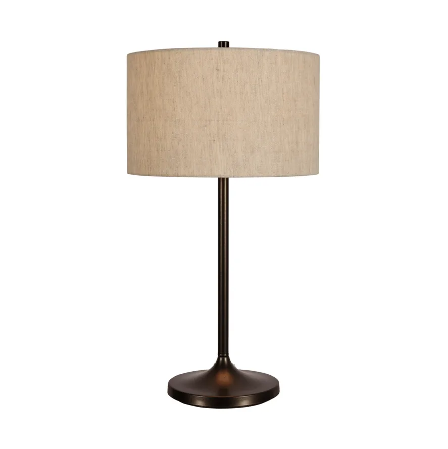 Soft bordlampe, Lin natur-metallic bronse, Ø34x64 cm Belid