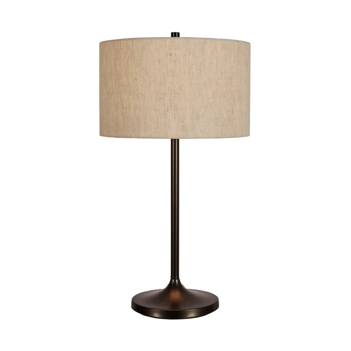 Soft bordlampe - Lin natur-metallic bronse, Ø34x64 cm - Belid