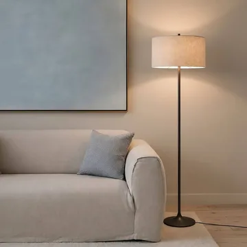 Soft gulvlampe - Lin natur-metallic bronze, Ø44x149,5 cm - Belid