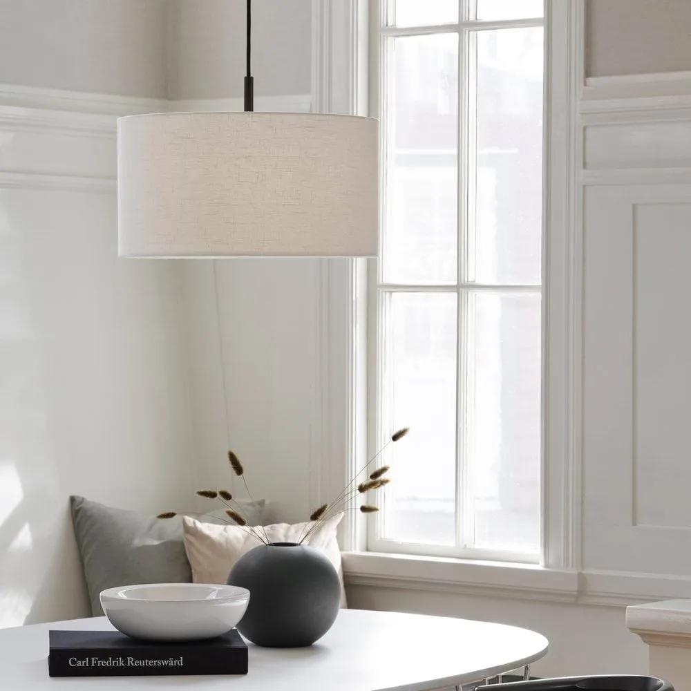 Soft pendel Ø 40 cm, Lin hvit-metallisk bronse, Ø44 cm Belid