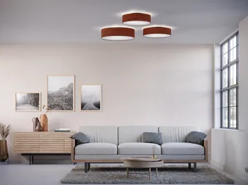 Soft takplafond Ø 60 cm - Rustrød ull - Belid