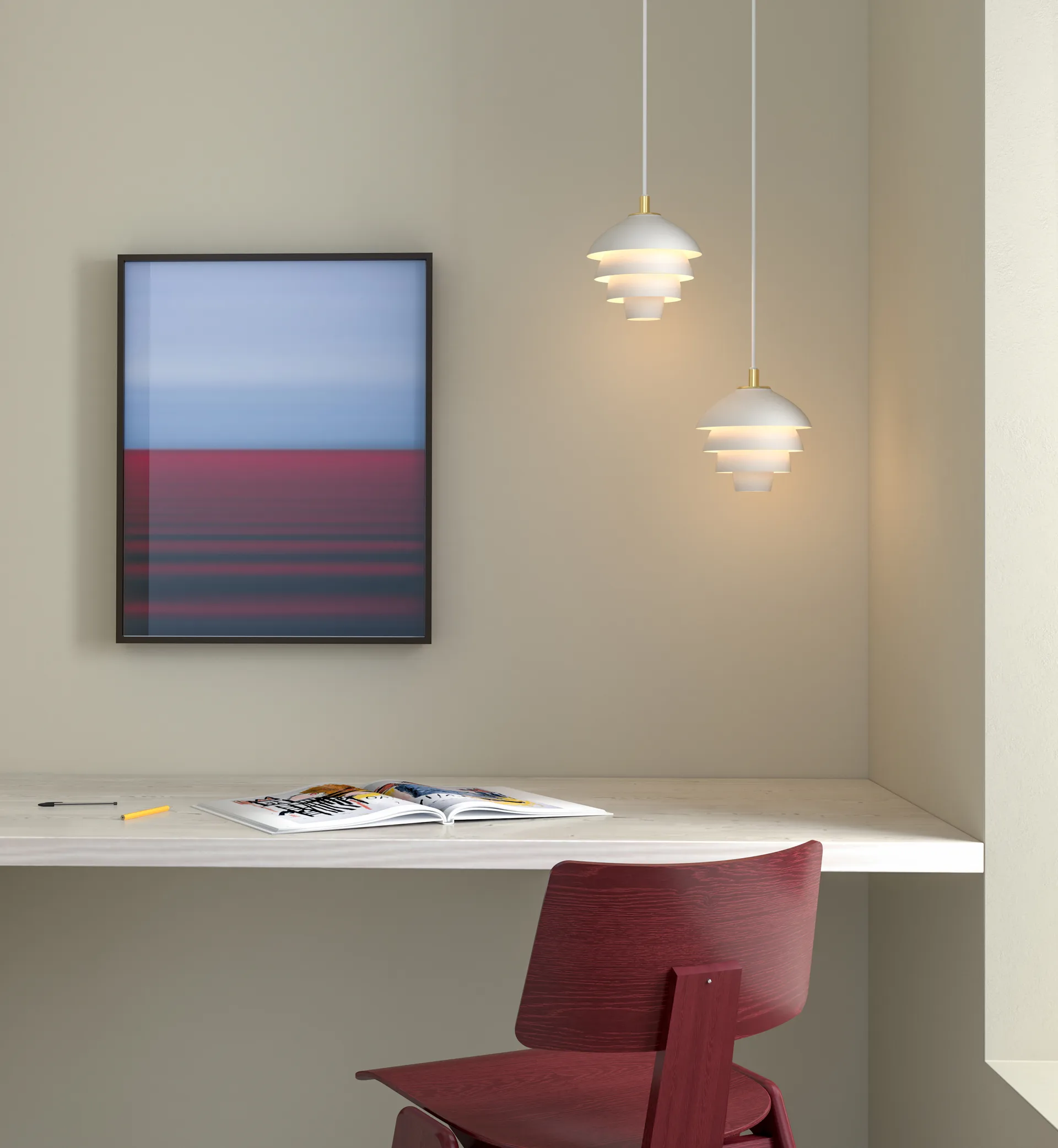 Valencia pendel Ø18, Mattvit-messing Belid