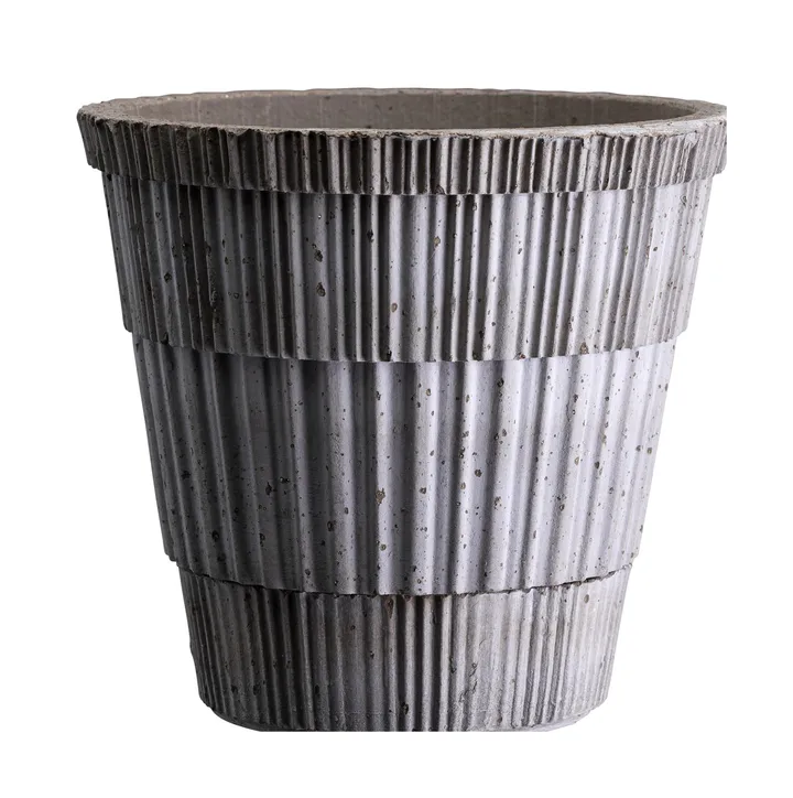 Atlas raw krukke med fat - Grey, Ø14 cm - Bergs Potter