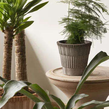 Atlas raw krukke med fat - Grey, Ø18 cm - Bergs Potter