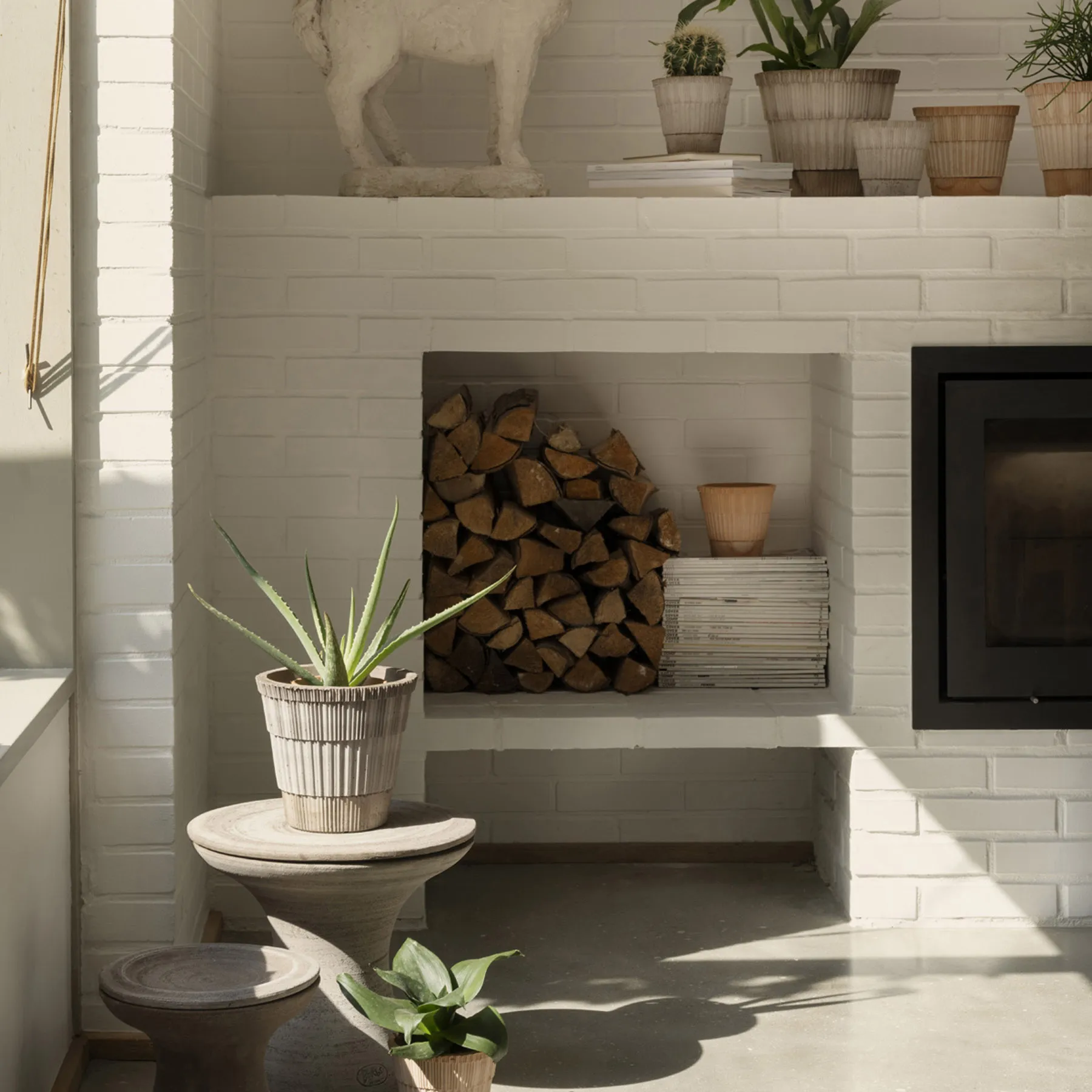 Atlas raw krukke med fat, Grey, Ø21 cm Bergs Potter