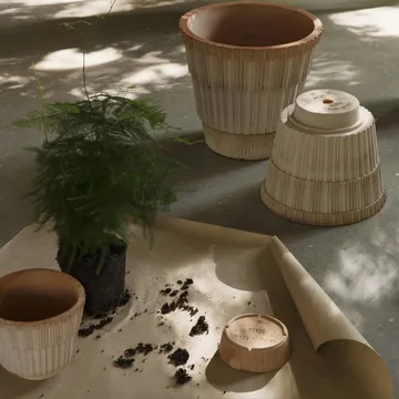 Atlas raw krukke med fat - Rosa, Ø14 cm - Bergs Potter