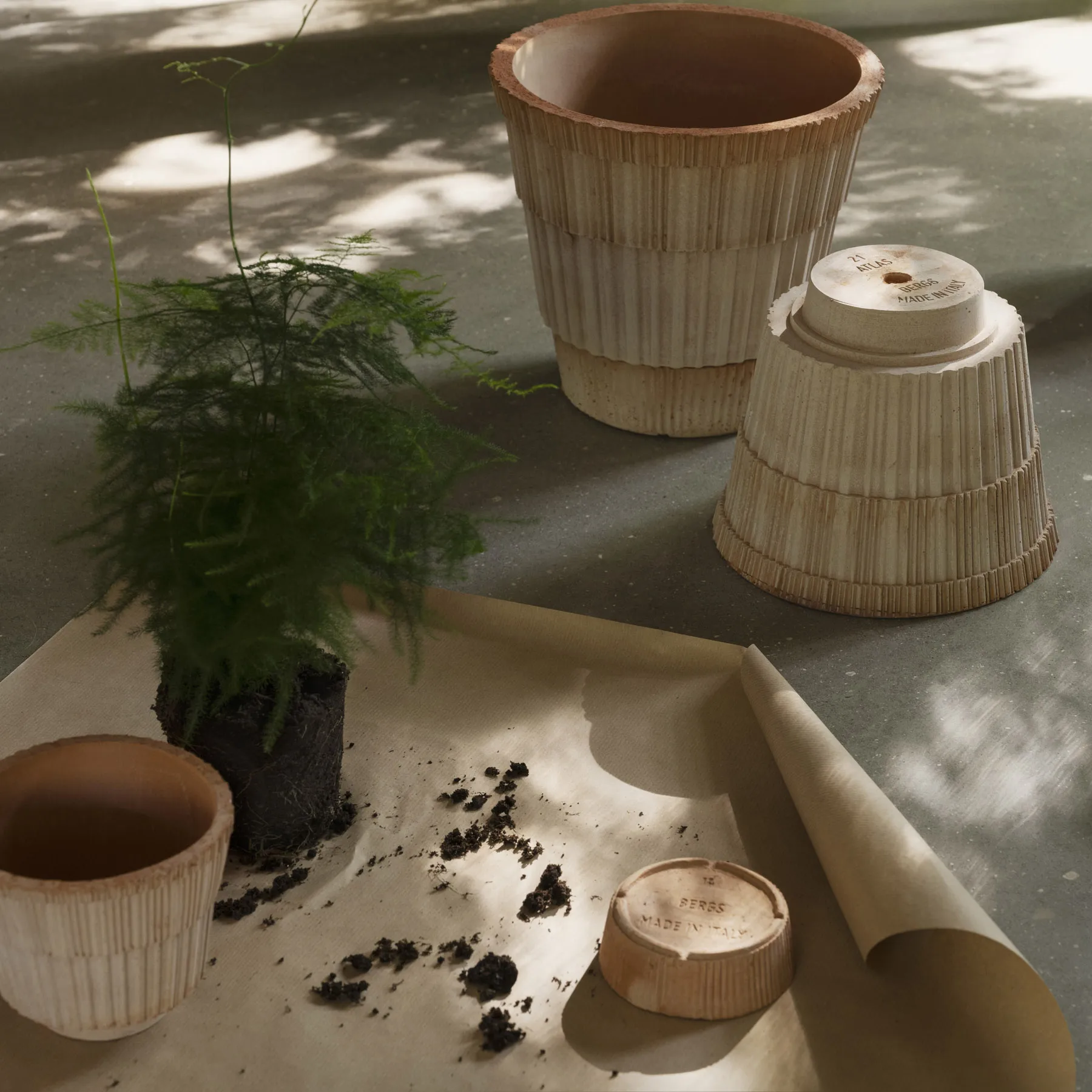 Atlas raw krukke med fat, Rosa, Ø21 cm Bergs Potter